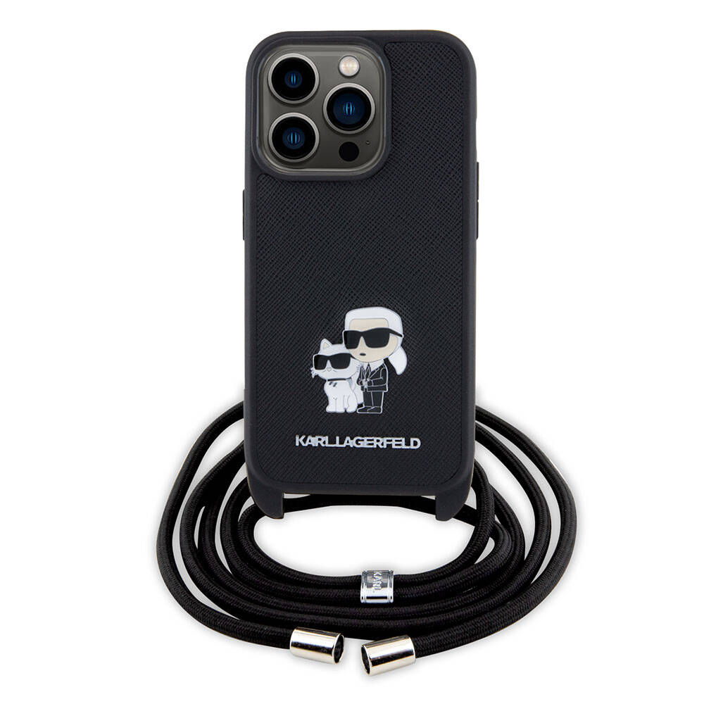 Karl Lagerfeld iPhone 15 Pro Max Askı İpli K&C Metal Logo Orjinal Lisanslı Telefon Kılıfı - 3
