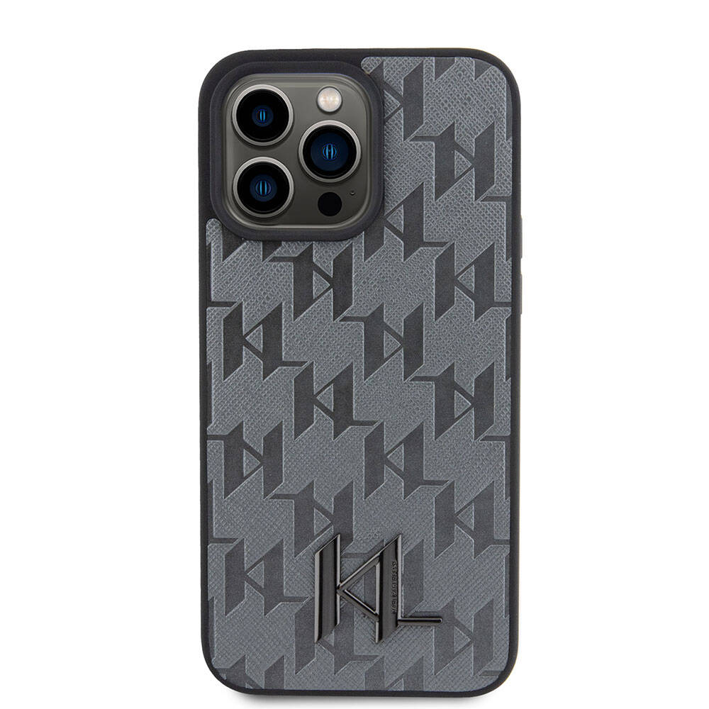 Karl Lagerfeld iPhone 15 Pro Max Kılıf Hot Stamp K&L Metal Logo Orjinal Lisanslı Telefon Kılıfı - 10