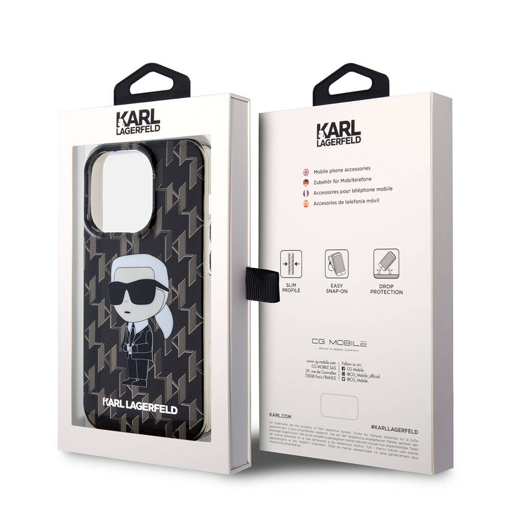 Karl Lagerfeld iPhone 15 Pro Max IML İkonik Monogram Orjinal Lisanslı Telefon Kılıfı - 8