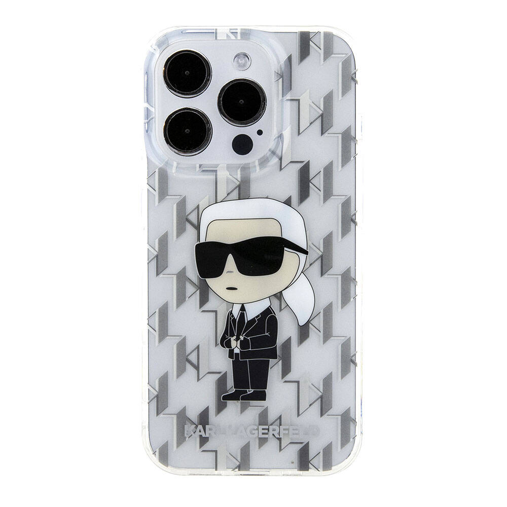 Karl Lagerfeld iPhone 15 Pro Max IML İkonik Monogram Orjinal Lisanslı Telefon Kılıfı - 10