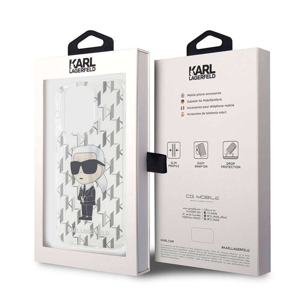 Karl Lagerfeld iPhone 15 Pro Max IML İkonik Monogram Orjinal Lisanslı Telefon Kılıfı - 14