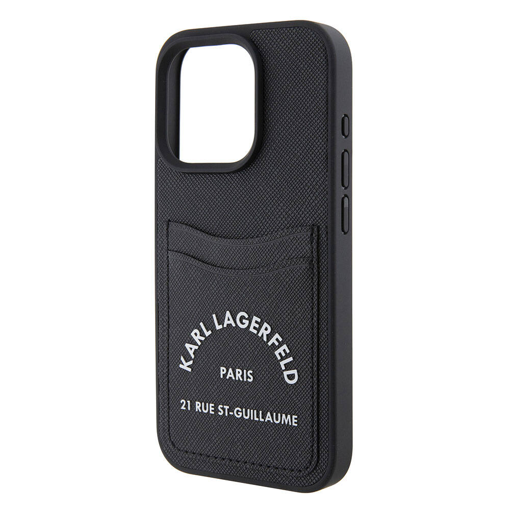Karl Lagerfeld iPhone 15 Pro Max Kartlıklı Saffiano 3D RSG Logo Orjinal Lisanslı Telefon Kılıfı - 5