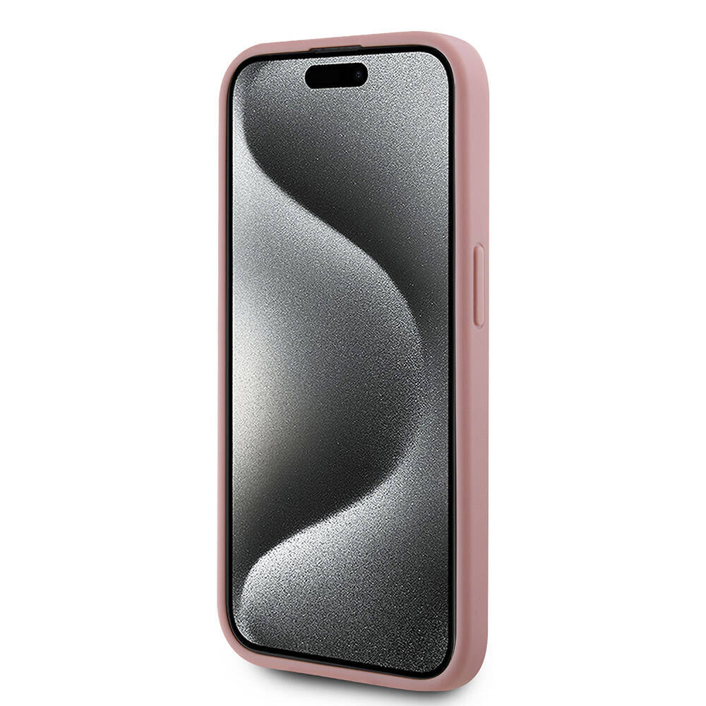 Karl Lagerfeld iPhone 15 Pro Max Orjinal Lisanslı 3D KL Yazılı Tüylü Arka Yüzey Saffiano Rhinestones Telefon Kılıfı - 5