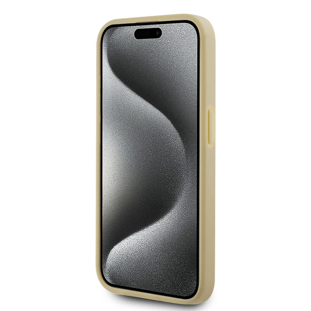 Karl Lagerfeld iPhone 15 Pro Max Orjinal Lisanslı 3D KL Yazılı Tüylü Arka Yüzey Saffiano Rhinestones Telefon Kılıfı - 11