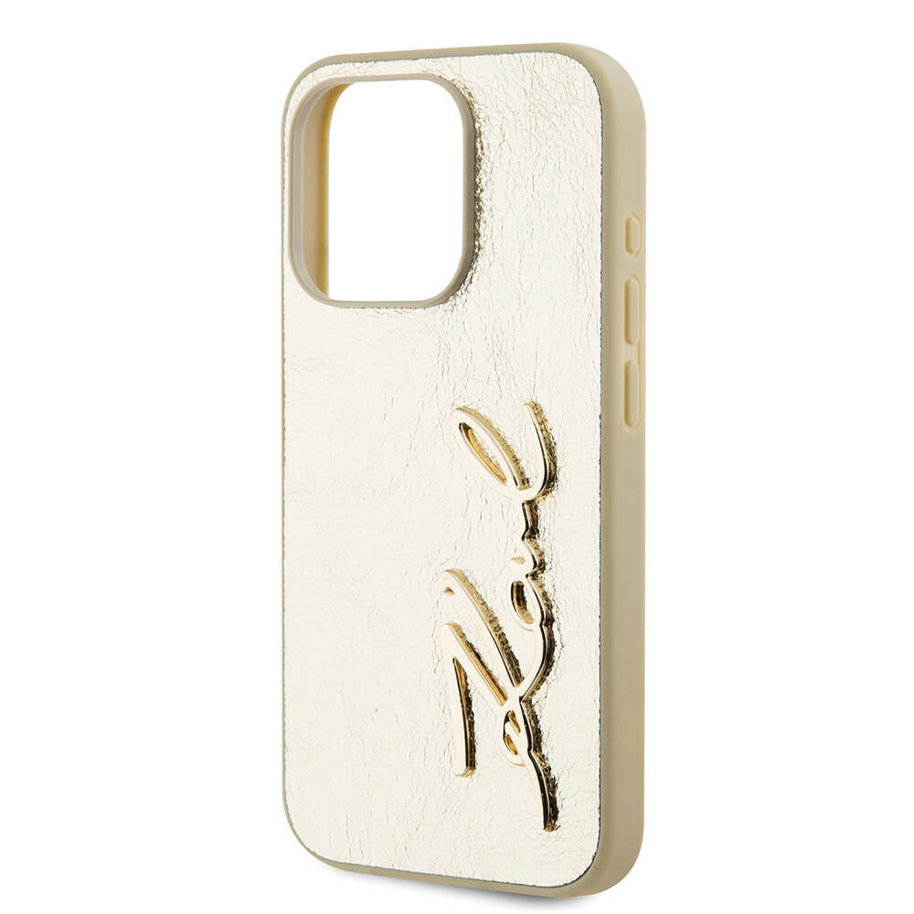 Karl Lagerfeld iPhone 15 Pro Max Orjinal Lisanslı 3D KL Yazılı Tüylü Arka Yüzey Saffiano Rhinestones Telefon Kılıfı - 12
