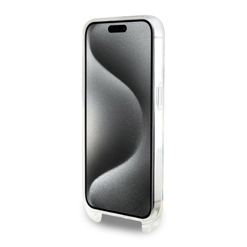 Karl Lagerfeld iPhone 15 Pro Max Orjinal Lisanslı Boyun Askılı Choupette İkonik Crossbody Telefon Kılıfı - 4
