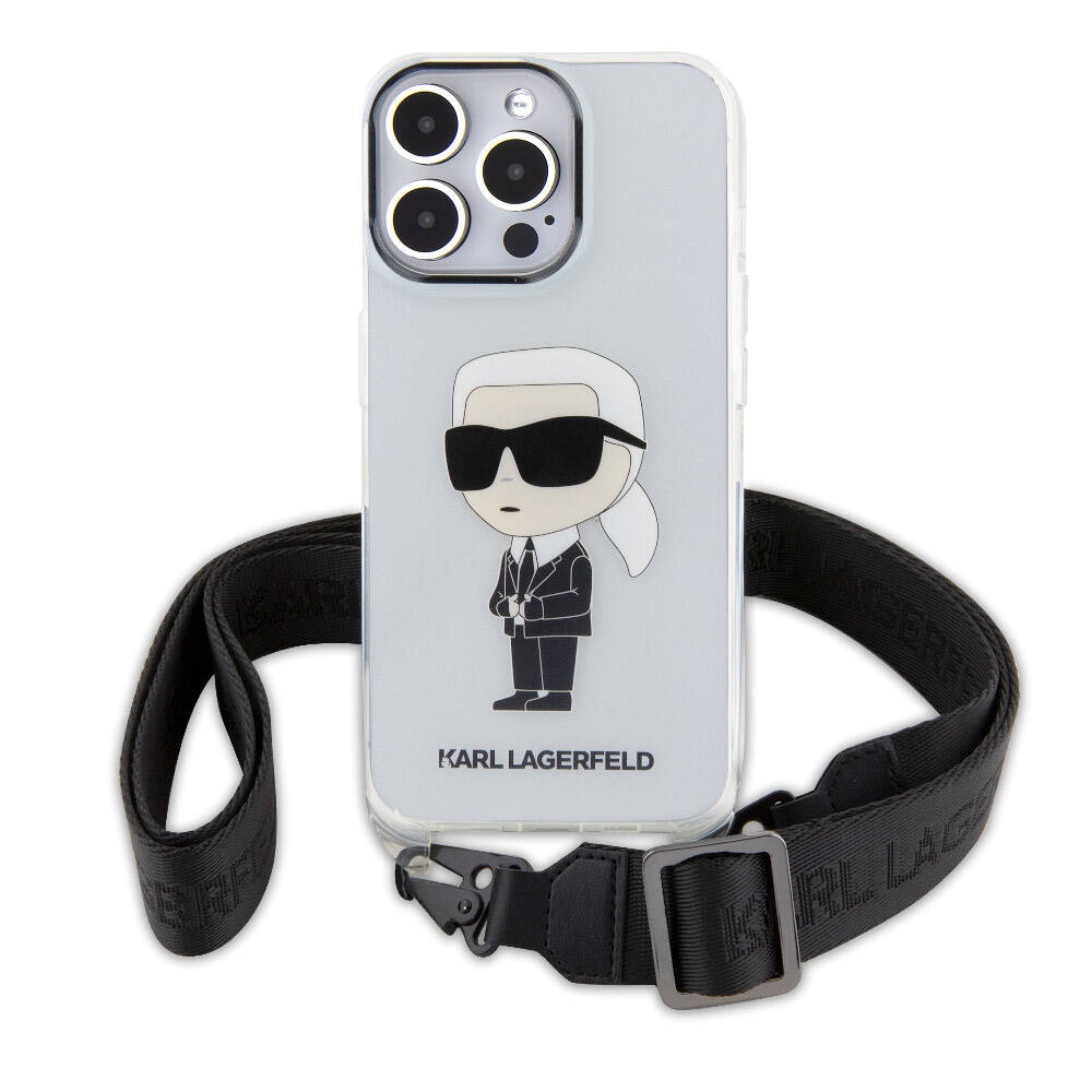 Karl Lagerfeld iPhone 15 Pro Max Kılıf Orjinal Lisanslı Boyun Askılı Karl İkonik Crossbody Telefon Kılıfı - 2
