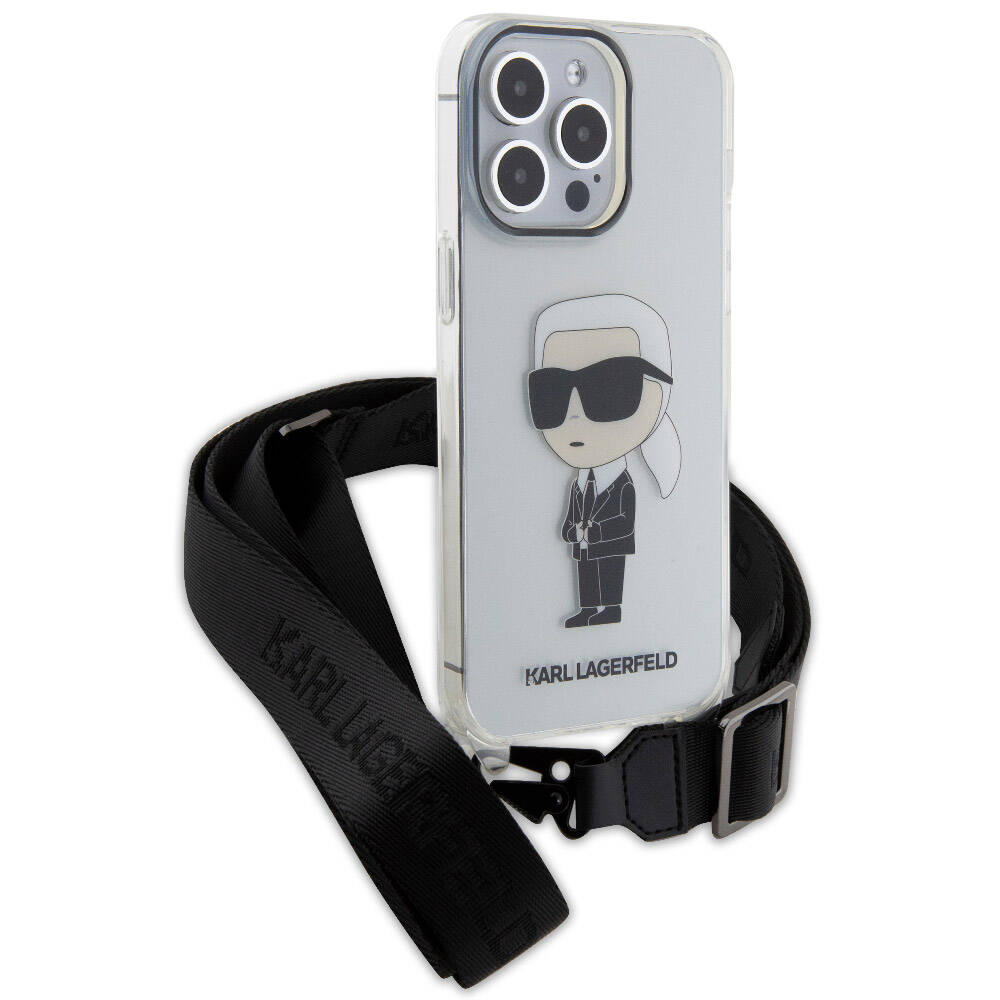 Karl Lagerfeld iPhone 15 Pro Max Kılıf Orjinal Lisanslı Boyun Askılı Karl İkonik Crossbody Telefon Kılıfı - 3