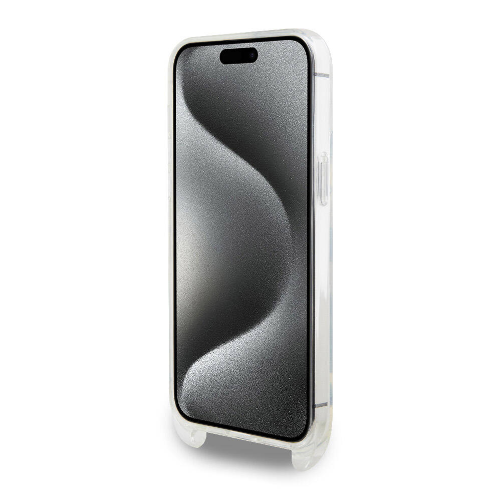 Karl Lagerfeld iPhone 15 Pro Max Kılıf Orjinal Lisanslı Boyun Askılı Karl İkonik Crossbody Telefon Kılıfı - 4