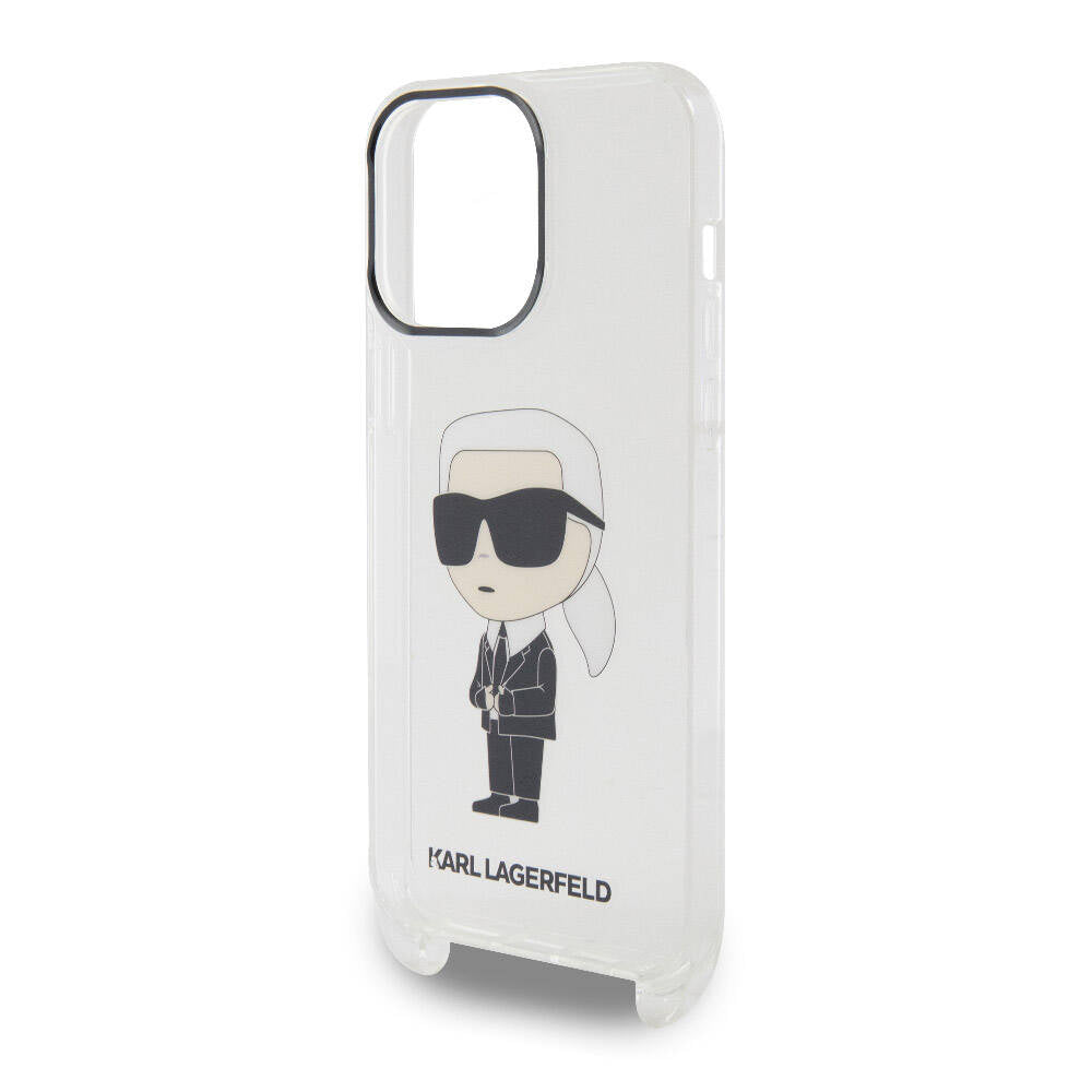 Karl Lagerfeld iPhone 15 Pro Max Kılıf Orjinal Lisanslı Boyun Askılı Karl İkonik Crossbody Telefon Kılıfı - 5
