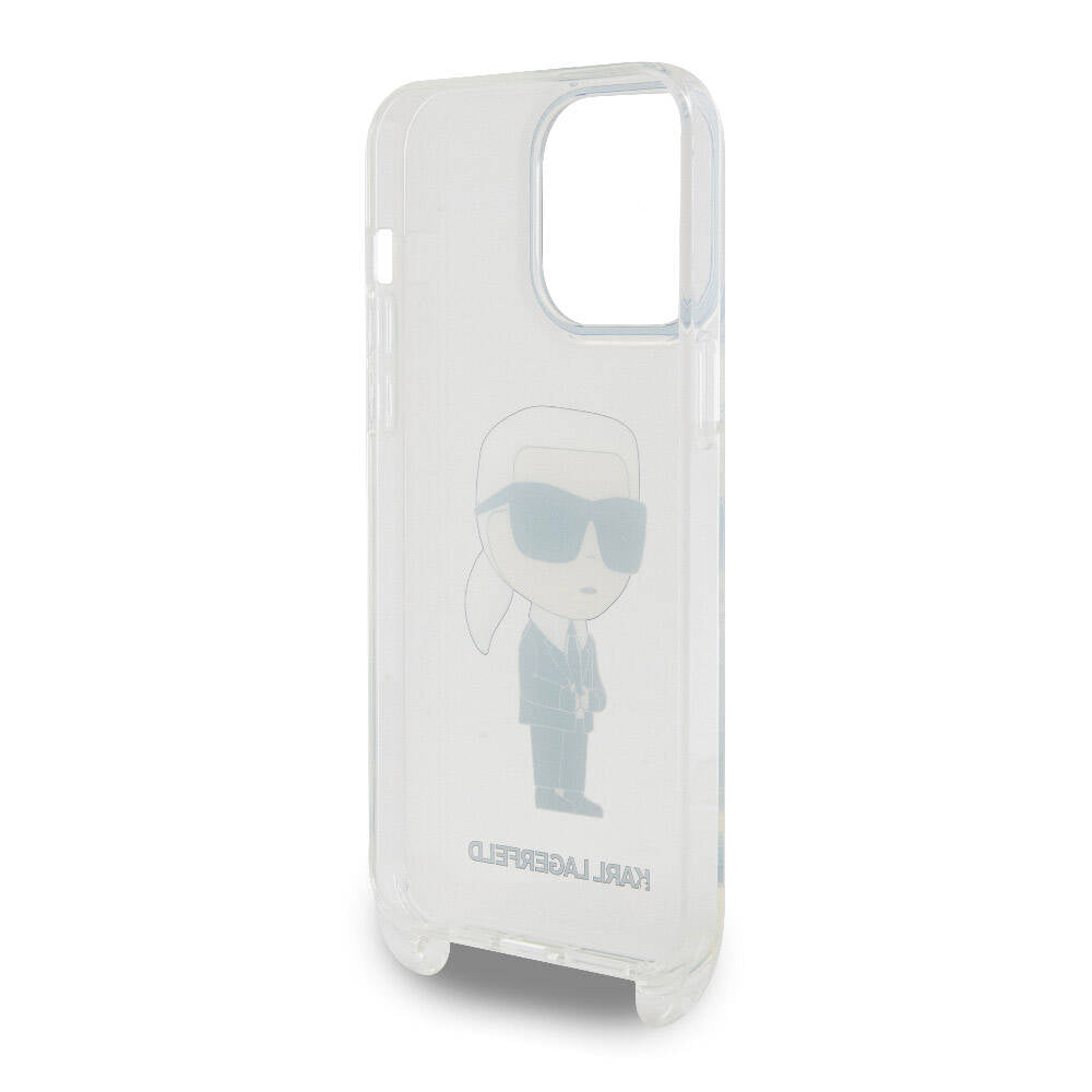 Karl Lagerfeld iPhone 15 Pro Max Kılıf Orjinal Lisanslı Boyun Askılı Karl İkonik Crossbody Telefon Kılıfı - 6