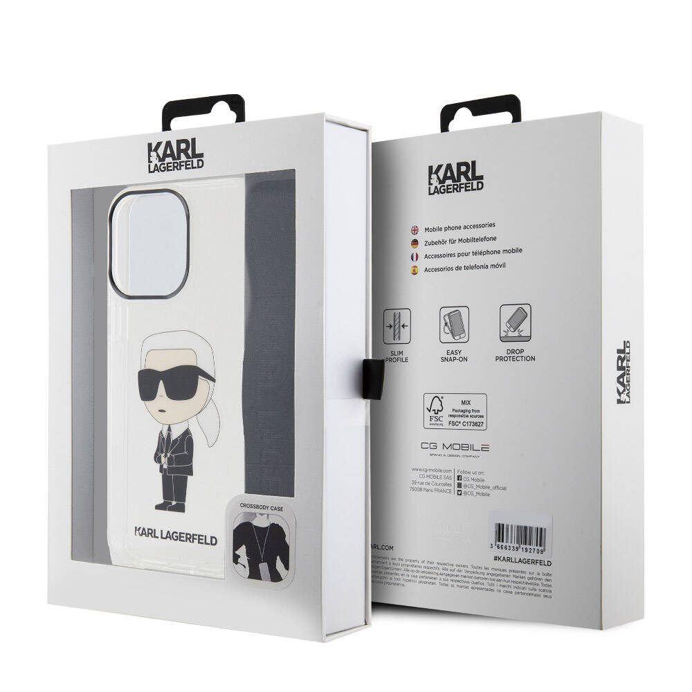 Karl Lagerfeld iPhone 15 Pro Max Kılıf Orjinal Lisanslı Boyun Askılı Karl İkonik Crossbody Telefon Kılıfı - 7