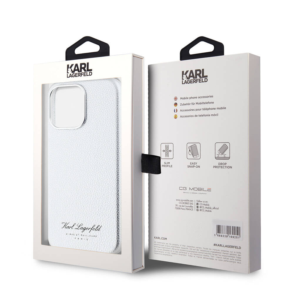 Karl Lagerfeld iPhone 15 Pro Max Orjinal Lisanslı KL Yazılı Hotel Telefon Kılıfı - 16