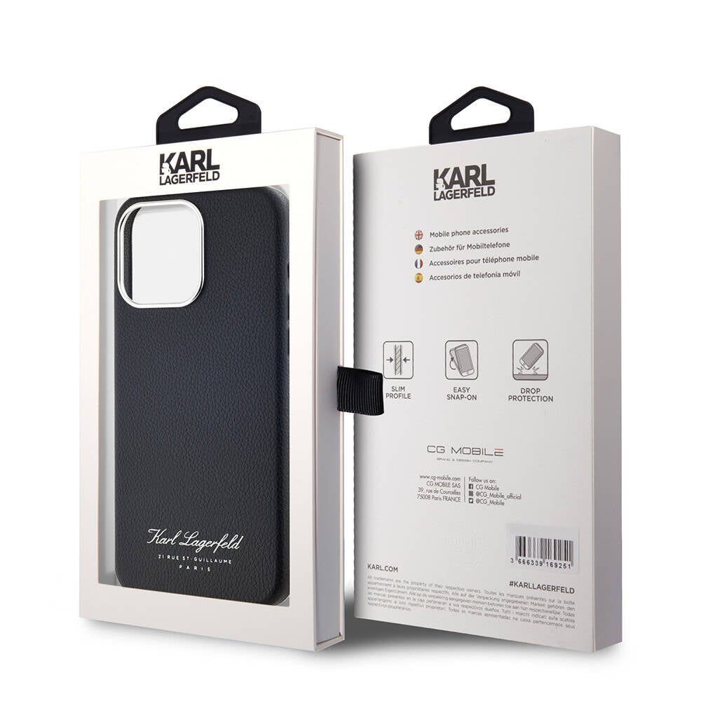 Karl Lagerfeld iPhone 15 Pro Max Orjinal Lisanslı KL Yazılı Hotel Telefon Kılıfı - 8