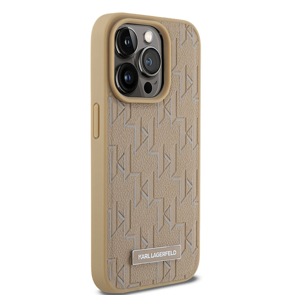 Karl Lagerfeld iPhone 15 Pro Max Orjinal Lisanslı M-safe Şarj Özellikli KL Yazılı Hot Stamp Kılıf