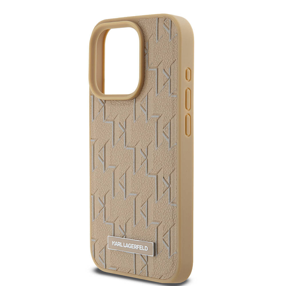 Karl Lagerfeld iPhone 15 Pro Max Orjinal Lisanslı M-safe Şarj Özellikli KL Yazılı Hot Stamp Kılıf