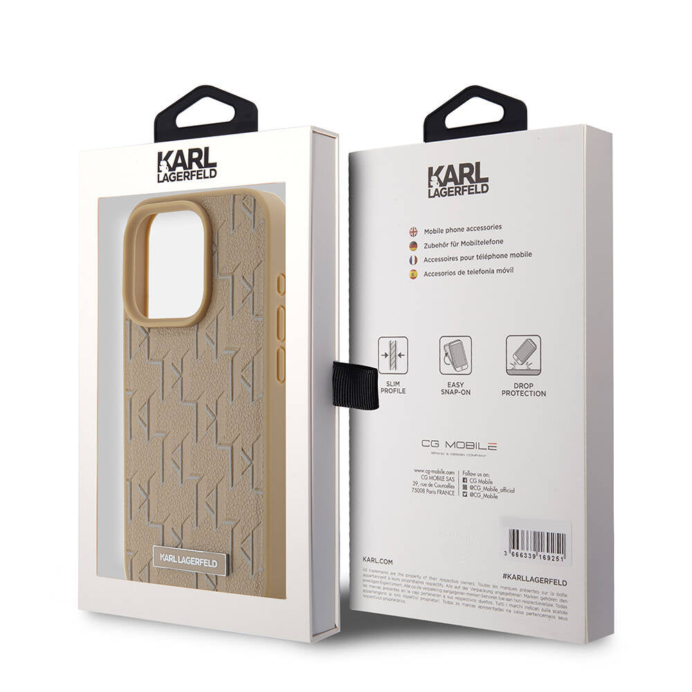 Karl Lagerfeld iPhone 15 Pro Max Orjinal Lisanslı M-safe Şarj Özellikli KL Yazılı Hot Stamp Kılıf