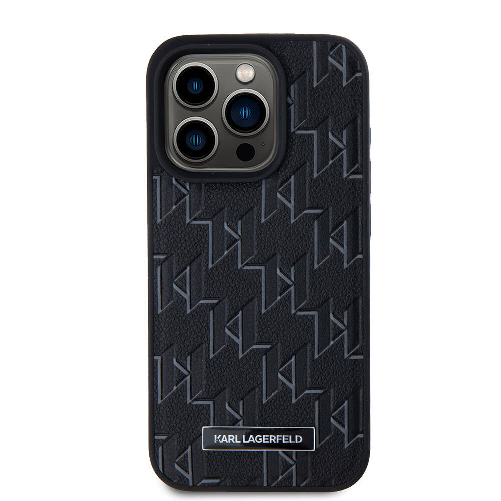 Karl Lagerfeld iPhone 15 Pro Max Orjinal Lisanslı M-safe Şarj Özellikli KL Yazılı Hot Stamp Kılıf