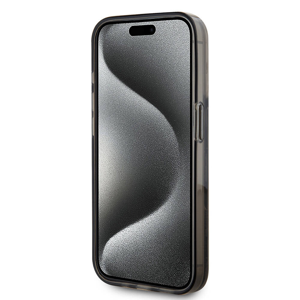 Karl Lagerfeld iPhone 15 Pro Max Orjinal Lisanslı Simli KL Yazılı Monogram Gradıent Telefon Kılıfı - 5