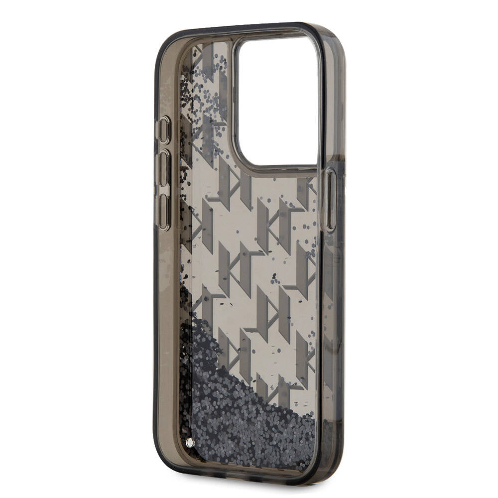 Karl Lagerfeld iPhone 15 Pro Max Orjinal Lisanslı Simli KL Yazılı Monogram Gradıent Telefon Kılıfı - 7