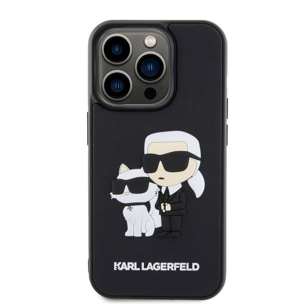 Karl Lagerfeld iPhone 15 Pro Max Kılıf Silikon 3D K&C Logo Orjinal Lisanslı Telefon Kılıfı - 4