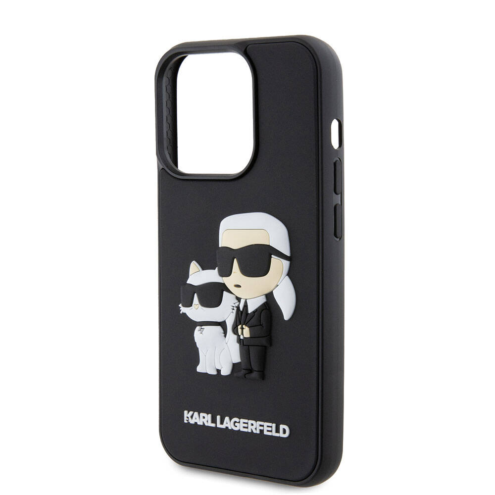 Karl Lagerfeld iPhone 15 Pro Max Kılıf Silikon 3D K&C Logo Orjinal Lisanslı Telefon Kılıfı - 5