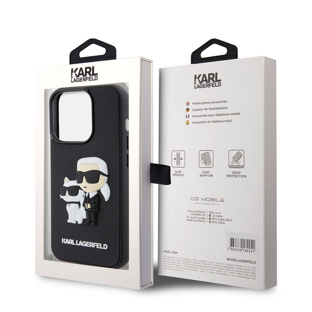 Karl Lagerfeld iPhone 15 Pro Max Kılıf Silikon 3D K&C Logo Orjinal Lisanslı Telefon Kılıfı - 7