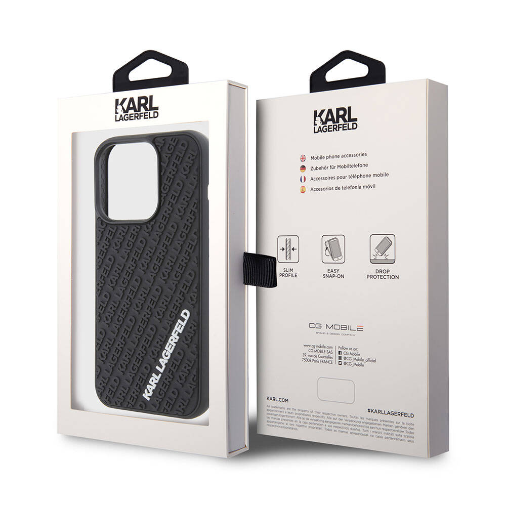 Karl Lagerfeld iPhone 15 Pro Max Silikon 3D Multi Logo Orjinal Lisanslı Telefon Kılıfı - 7