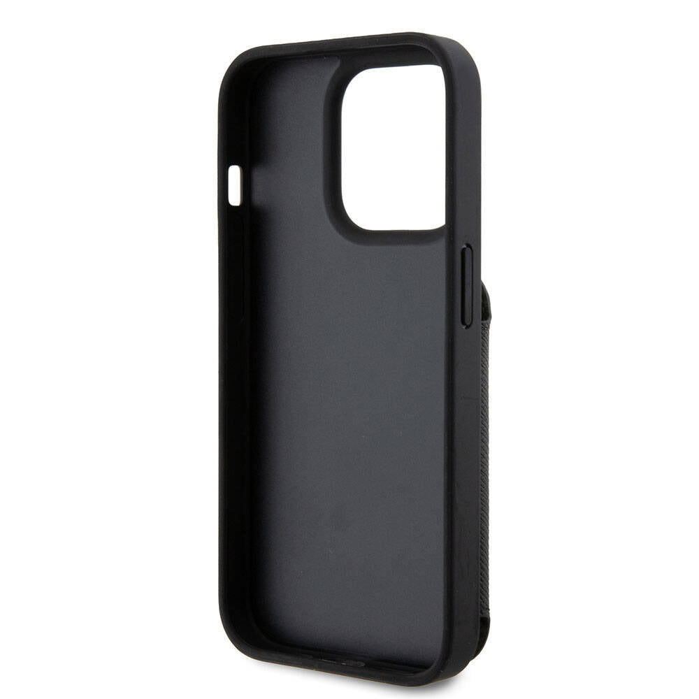 Karl Lagerfeld iPhone 15 Pro Max Standlı Kartlıklı Saffiano K&C Metal Logo Orjinal Lisanslı Telefon Kılıfı - 6