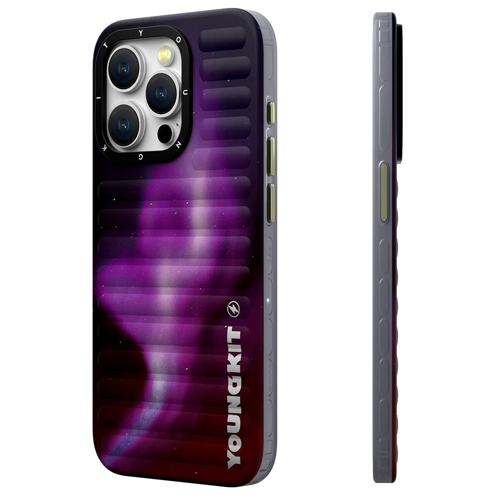 Youngkit Aurora Serisi iPhone 15 Pro Max Kuzey Işıkları Desenli Telefon Kılıfı - 11