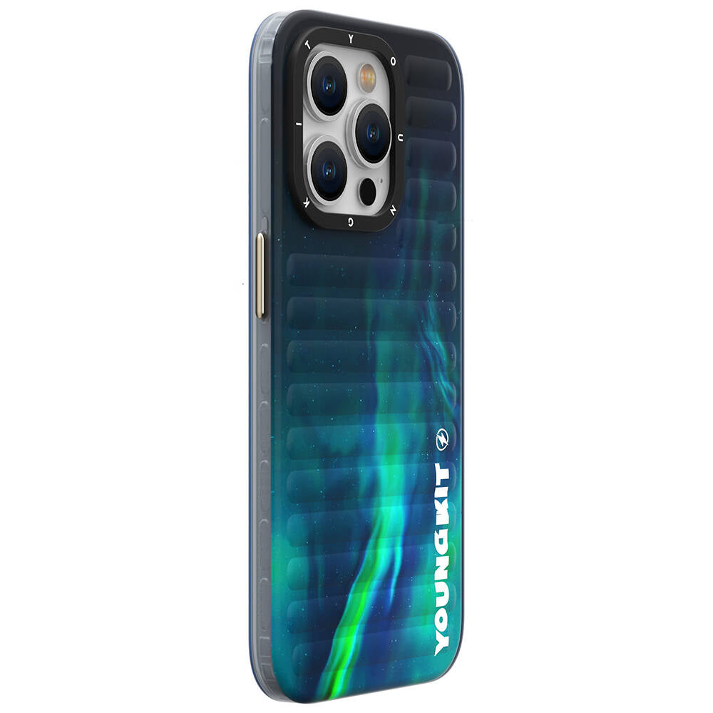 Youngkit Aurora Serisi iPhone 15 Pro Max Kuzey Işıkları Desenli Telefon Kılıfı - 6