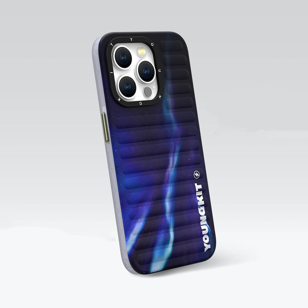 Youngkit Aurora Serisi iPhone 15 Pro Max Kuzey Işıkları Desenli Telefon Kılıfı - 3