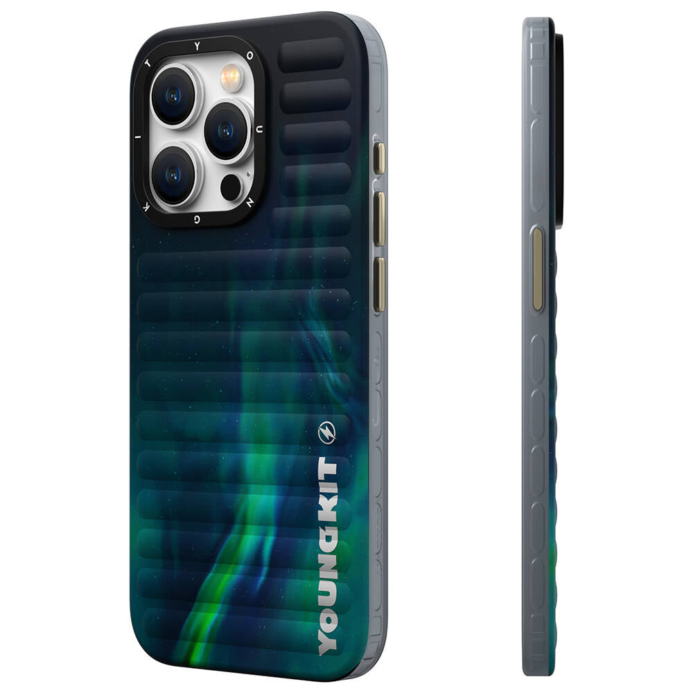 Youngkit Aurora Serisi iPhone 15 Pro Max Kuzey Işıkları Desenli Telefon Kılıfı - 8
