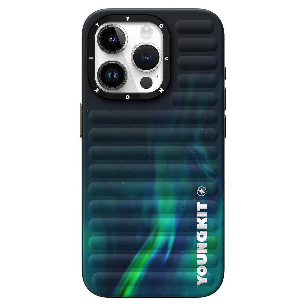 Youngkit Aurora Serisi iPhone 15 Pro Max Kuzey Işıkları Desenli Telefon Kılıfı - 5