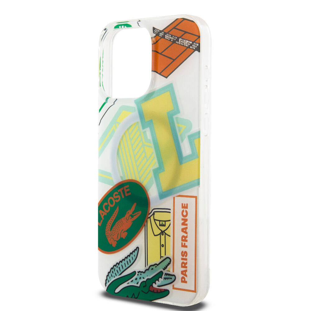 Lacoste iPhone 15 Pro Max Orjinal Lisanslı Magsafe Şarj Özellikli Çift Katmanlı Yamalar Desenli Telefon Kılıfı - 6
