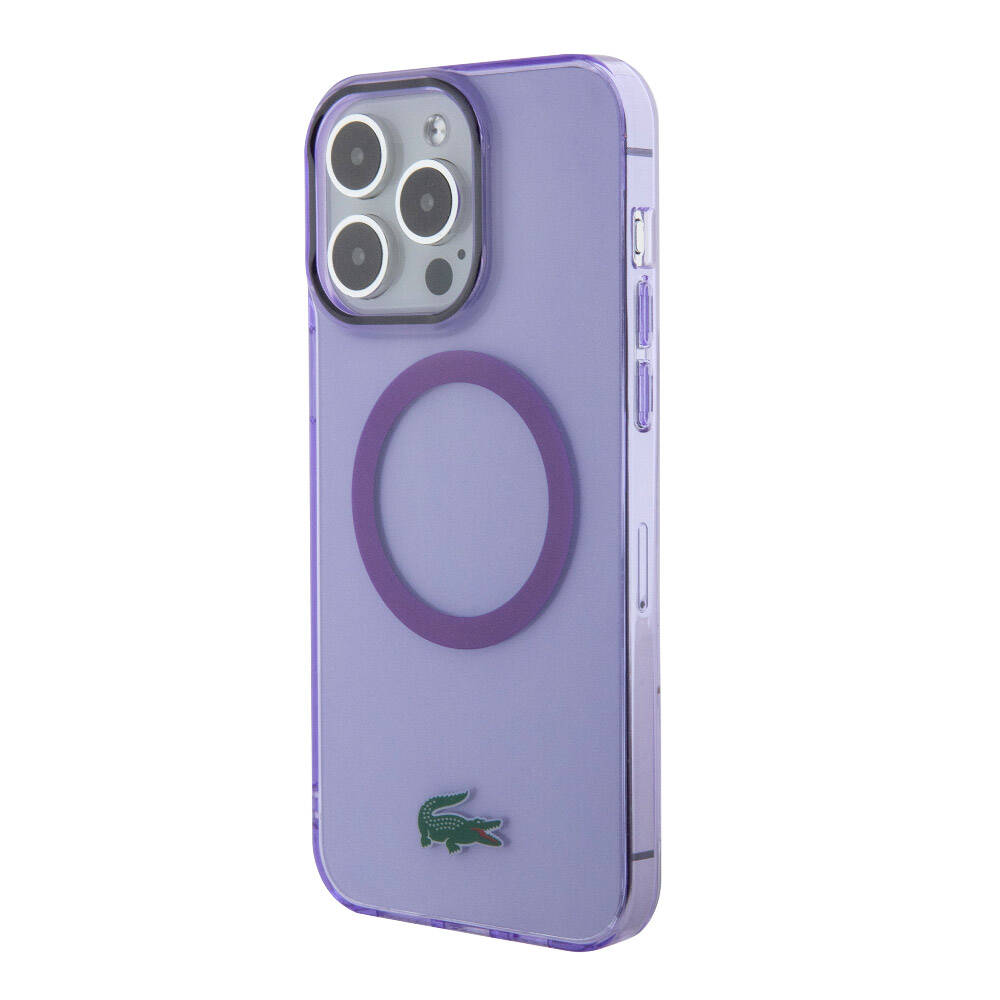 Lacoste iPhone 15 Pro Max Orjinal Lisanslı Magsafe Şarj Özellikli İkonik Timsah Logolu Hard Parme Telefon Kılıfı - 2