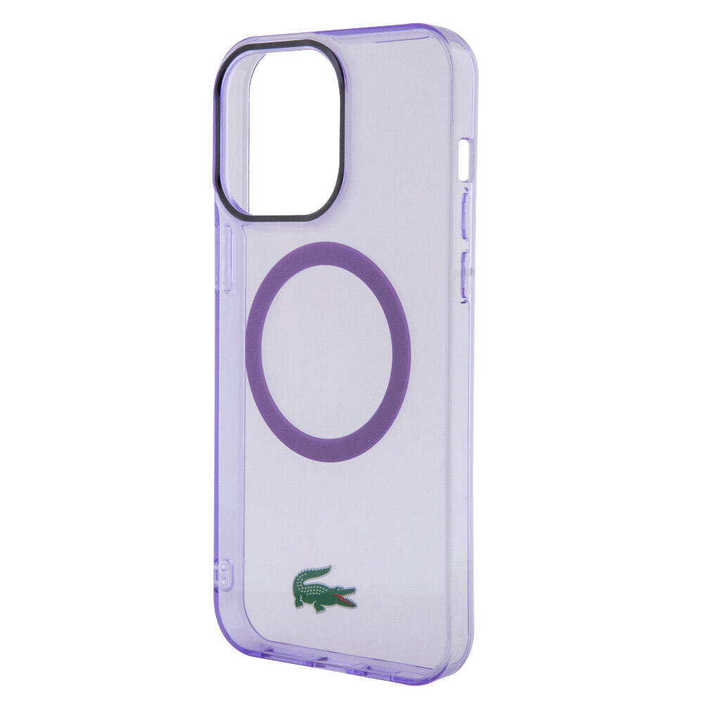 Lacoste iPhone 15 Pro Max Orjinal Lisanslı Magsafe Şarj Özellikli İkonik Timsah Logolu Hard Parme Telefon Kılıfı - 5