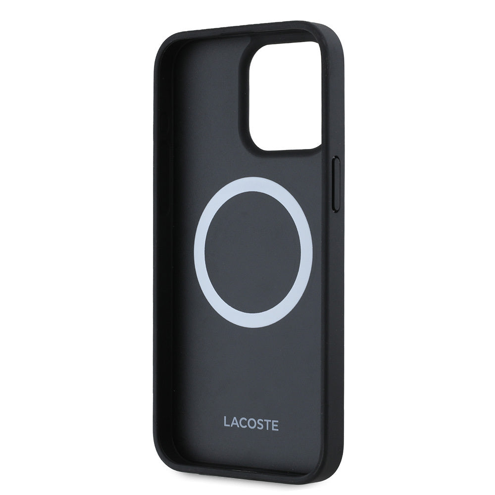 Lacoste iPhone 15 Pro Max Orjinal Lisanslı M-safe Şarj Özellikli Mono Vintage Logo Kılıf