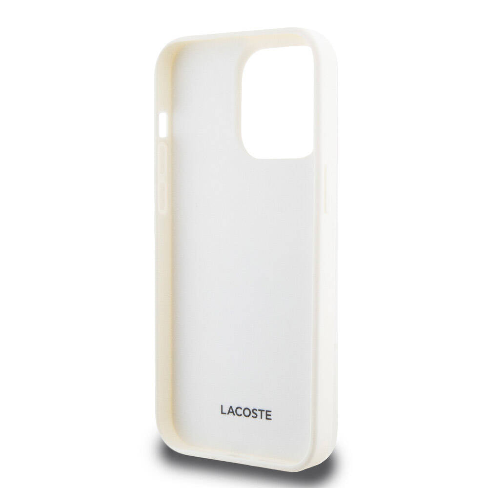 Lacoste iPhone 15 Pro Max Orjinal Lisanslı Magsafe Şarj Özellikli PU Deri Görünümlü Kartlıklı Karışık Monogram Desenli Telefon Kılıfı - 12