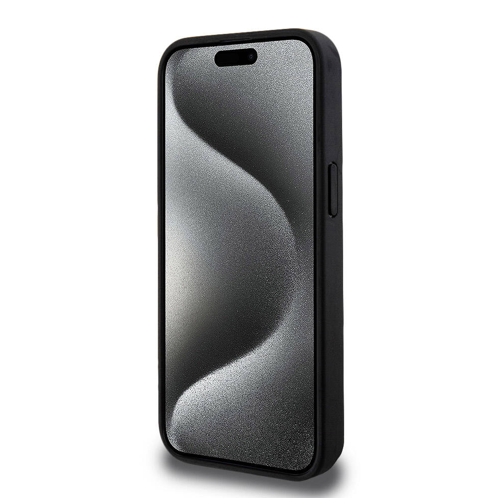 Lacoste iPhone 15 Pro Max Orjinal Lisanslı Magsafe Şarj Özellikli PU Deri Görünümlü Kartlıklı Karışık Monogram Desenli Telefon Kılıfı - 19