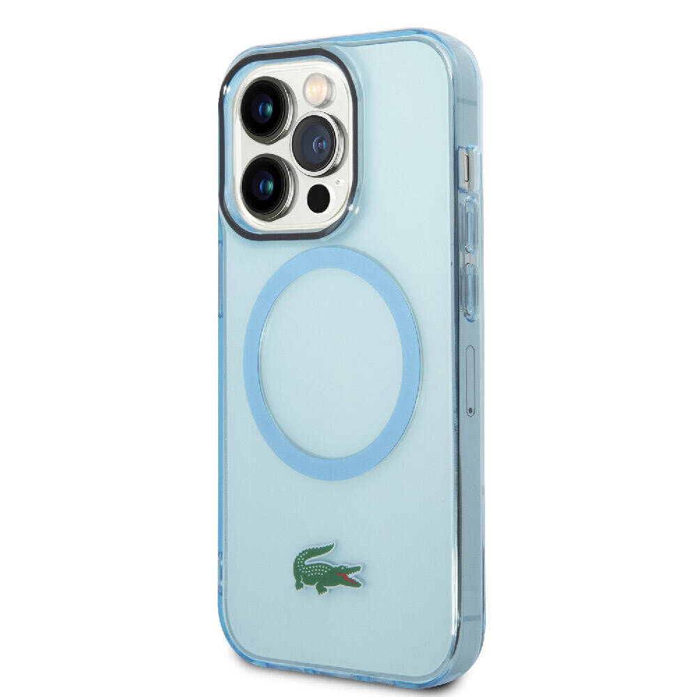 Lacoste iPhone 15 Pro Max Orjinal Lisanslı Magsafe Şarj Özellikli Transparan Timsah Logo Baskılı Telefon Kılıfı - 2