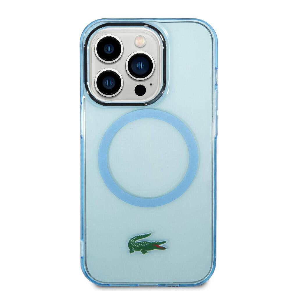 Lacoste iPhone 15 Pro Max Orjinal Lisanslı Magsafe Şarj Özellikli Transparan Timsah Logo Baskılı Telefon Kılıfı - 3