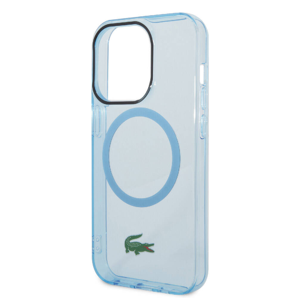 Lacoste iPhone 15 Pro Max Orjinal Lisanslı Magsafe Şarj Özellikli Transparan Timsah Logo Baskılı Telefon Kılıfı - 6