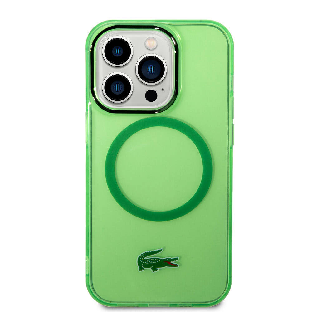 Lacoste iPhone 15 Pro Max Orjinal Lisanslı Magsafe Şarj Özellikli Transparan Timsah Logo Baskılı Telefon Kılıfı - 10