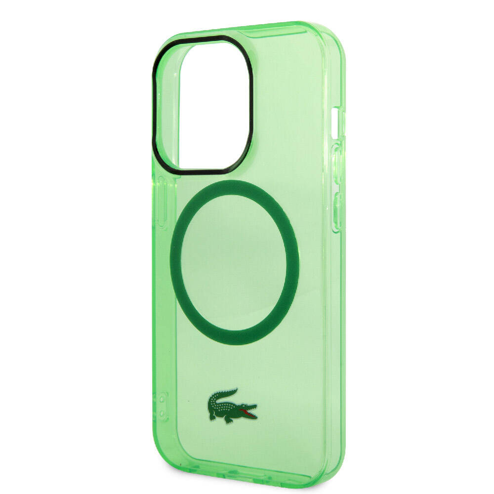 Lacoste iPhone 15 Pro Max Orjinal Lisanslı Magsafe Şarj Özellikli Transparan Timsah Logo Baskılı Telefon Kılıfı - 13