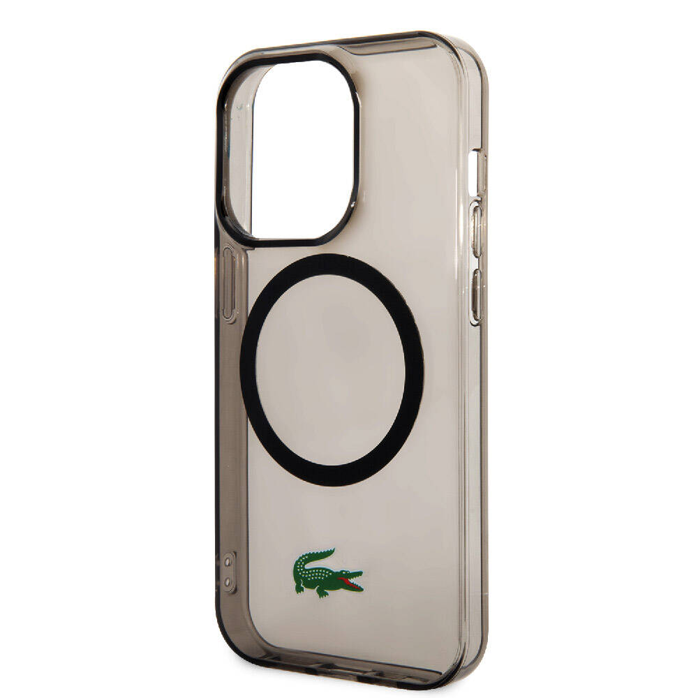 Lacoste iPhone 15 Pro Max Orjinal Lisanslı Magsafe Şarj Özellikli Transparan Timsah Logo Baskılı Telefon Kılıfı - 20