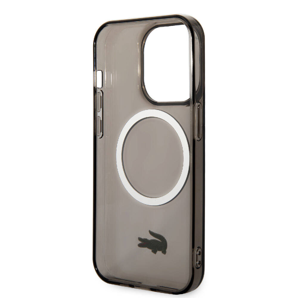 Lacoste iPhone 15 Pro Max Orjinal Lisanslı Magsafe Şarj Özellikli Transparan Timsah Logo Baskılı Telefon Kılıfı - 21