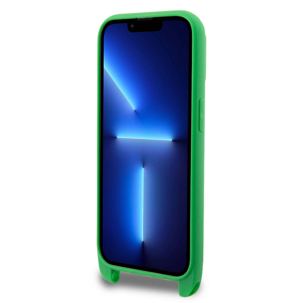 Lacoste iPhone 15 Pro Max Orjinal Lisanslı PU Pike Desenli Arka Yüzey Askılı İkonik Timsah Dokuma Logolu Telefon Kılıfı - 6