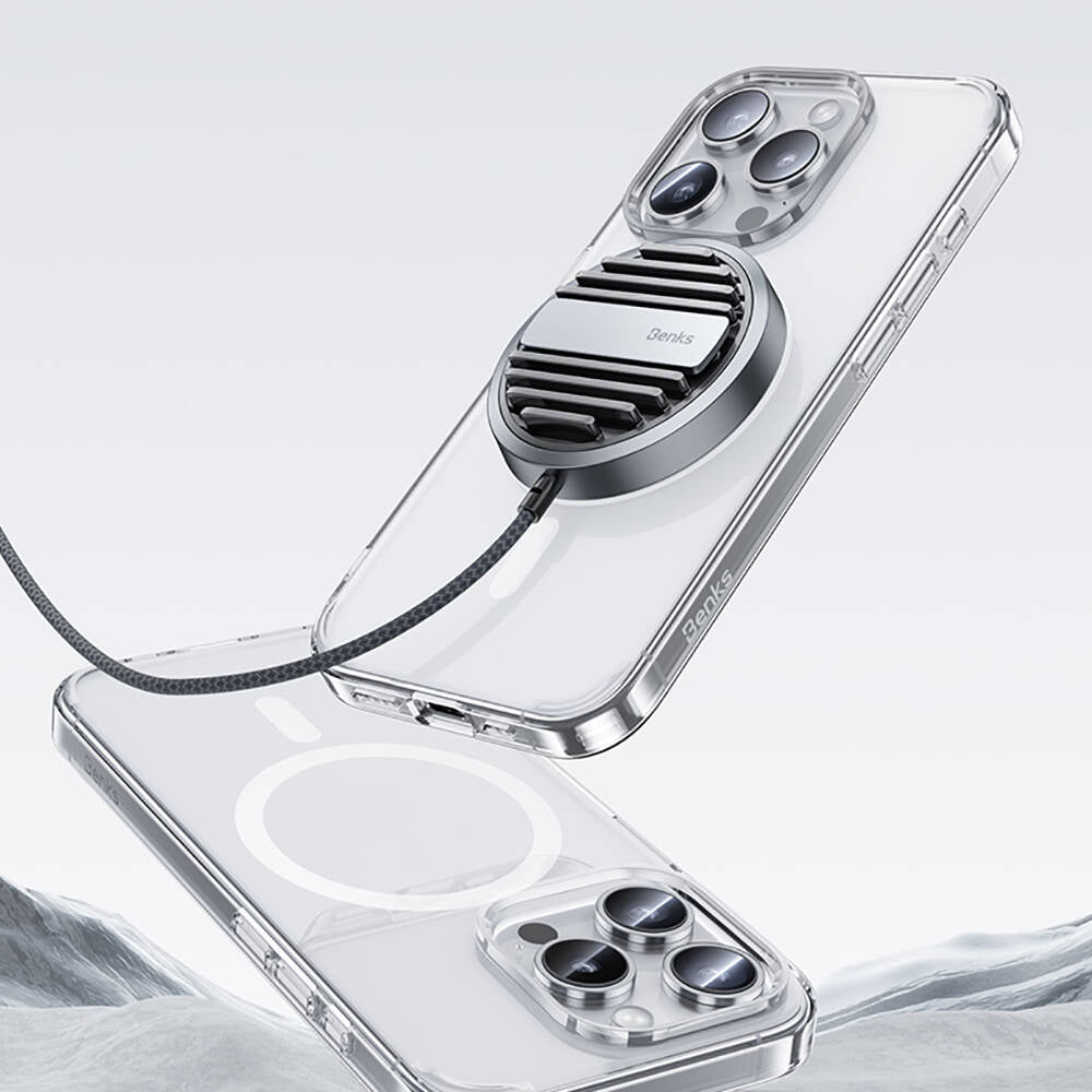 Benks LucentPro Serisi iPhone 15 Pro Max M-safe Şarj Özellikli Airbagli Şeffaf Kılıf