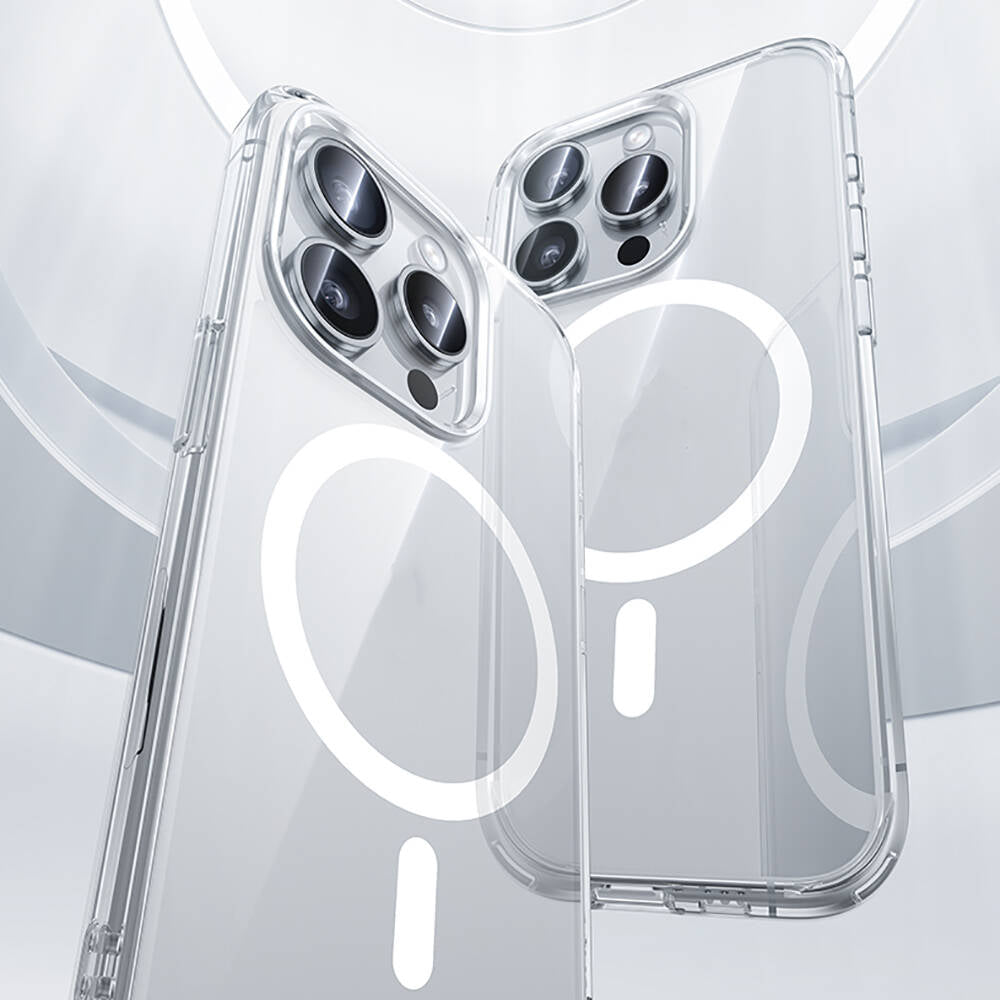 Benks LucentPro Serisi iPhone 15 Pro Max M-safe Şarj Özellikli Airbagli Şeffaf Kılıf